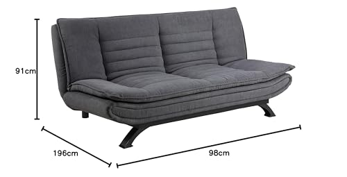 AC Design Furniture 'Jasper' Bettcouch in Dunkelgrau/Schwarz: Schlafsofa mit 3 Liegepositionen