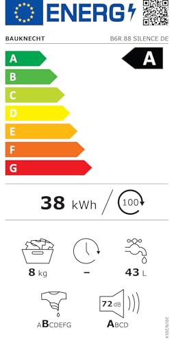 Bauknecht (B6R 88 SILENCE DE) Waschmaschine (8kg) inkl. Dampffunktion: Supreme Silence, ZEN-Motor