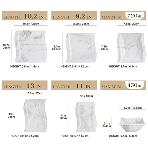 MALACASA 'Serie Flora' (26-teiliges Porzellan Geschirrset): Tafelservice Teller-Set