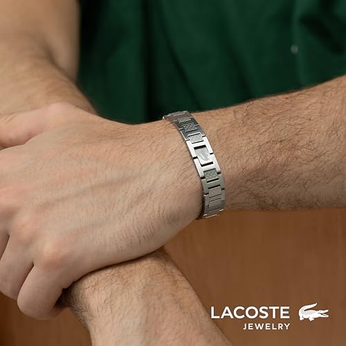 Lacoste 'METROPOLE' Edelstahl-Armband für Herren verziert mit Petit-Piqué-Muster