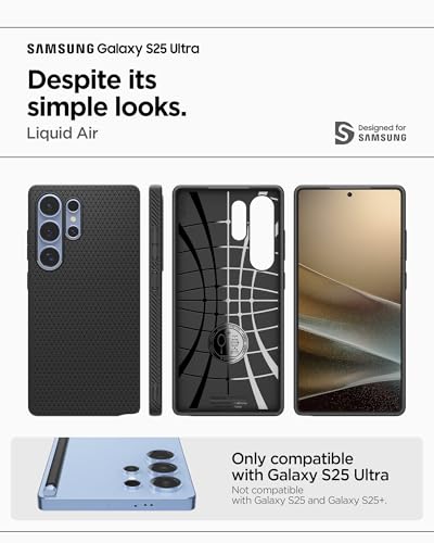 Liquid Air Hülle Kompatibel mit Samsung Galaxy S25 Ultra in Schwarz