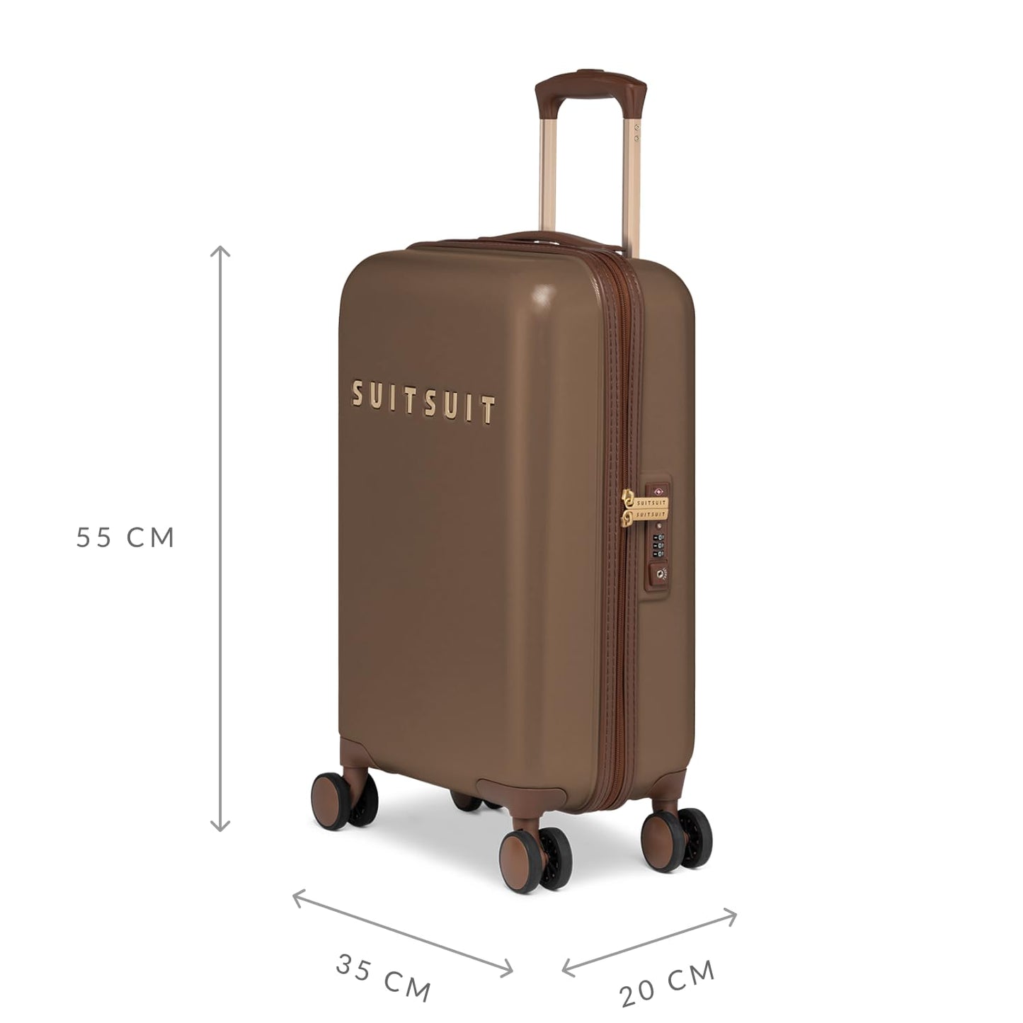 SUITSUIT 'Fab Seventies' Handgepäck-Koffer (33 Liter) mit TSA-Schloss | Braun