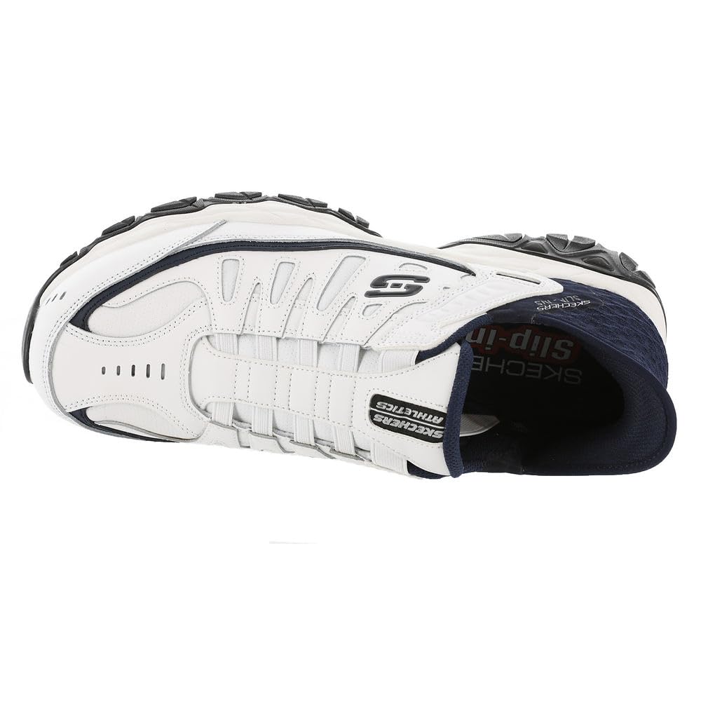 Skechers 'Afterburn M. Fit Grill Captain' Herren Slip-Ins Schuhe (Weiß-Marineblau)