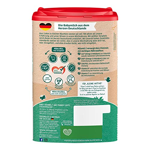 Milupa Milumil 2 Folgemilch (1x 800g) | Baby-Milchpulver nach dem 6. Monat