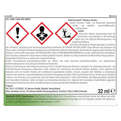 Raid Essentials Mücken-Stecker: 45 Nächte zuverlässiger Schutz | Sofortige Wirkung