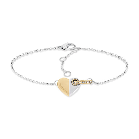 Tommy Hilfiger Gliederarmband für Damen mit einem Herz-Charm