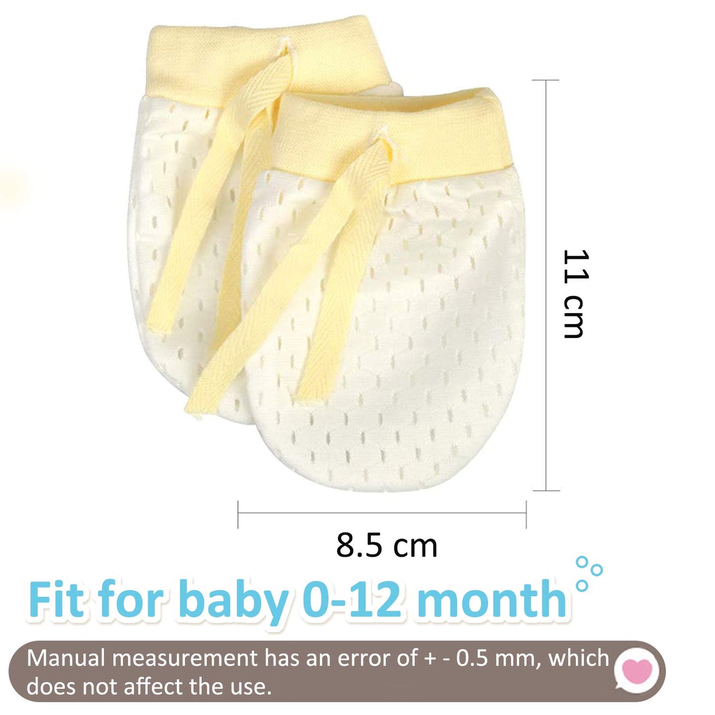 Baby-Neugeborenen Anti-Kratz-Handschuhe: 3er-Set in Unisex-Farben