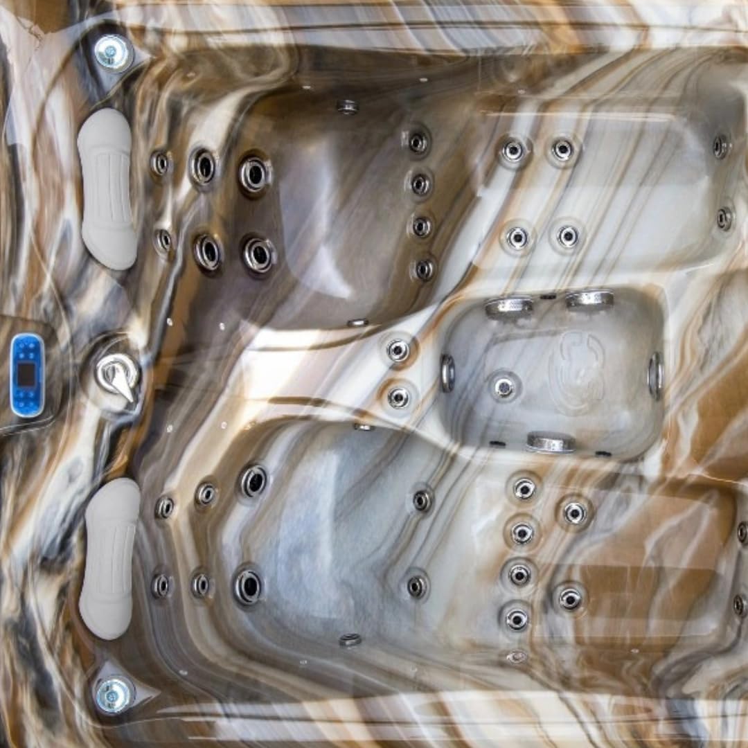 poolomio® Massage-Whirlpool aus Aristech-Acryl für 3 Personen: | WLAN, Lautsprecher, LED-Licht