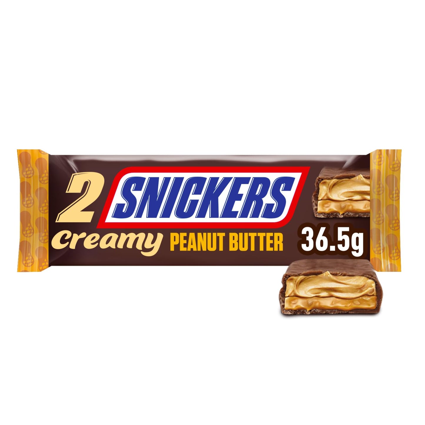 SNICKERS Creamy Peanut Butter Doppelriegel (24x 36,5g): XXL Schokolade Großpackung