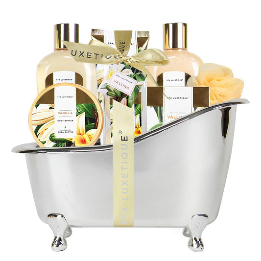 spa luxetique Bad Geschenkset (8-teilig) | Vanilleduft für pflegende Wohlfühlmomente
