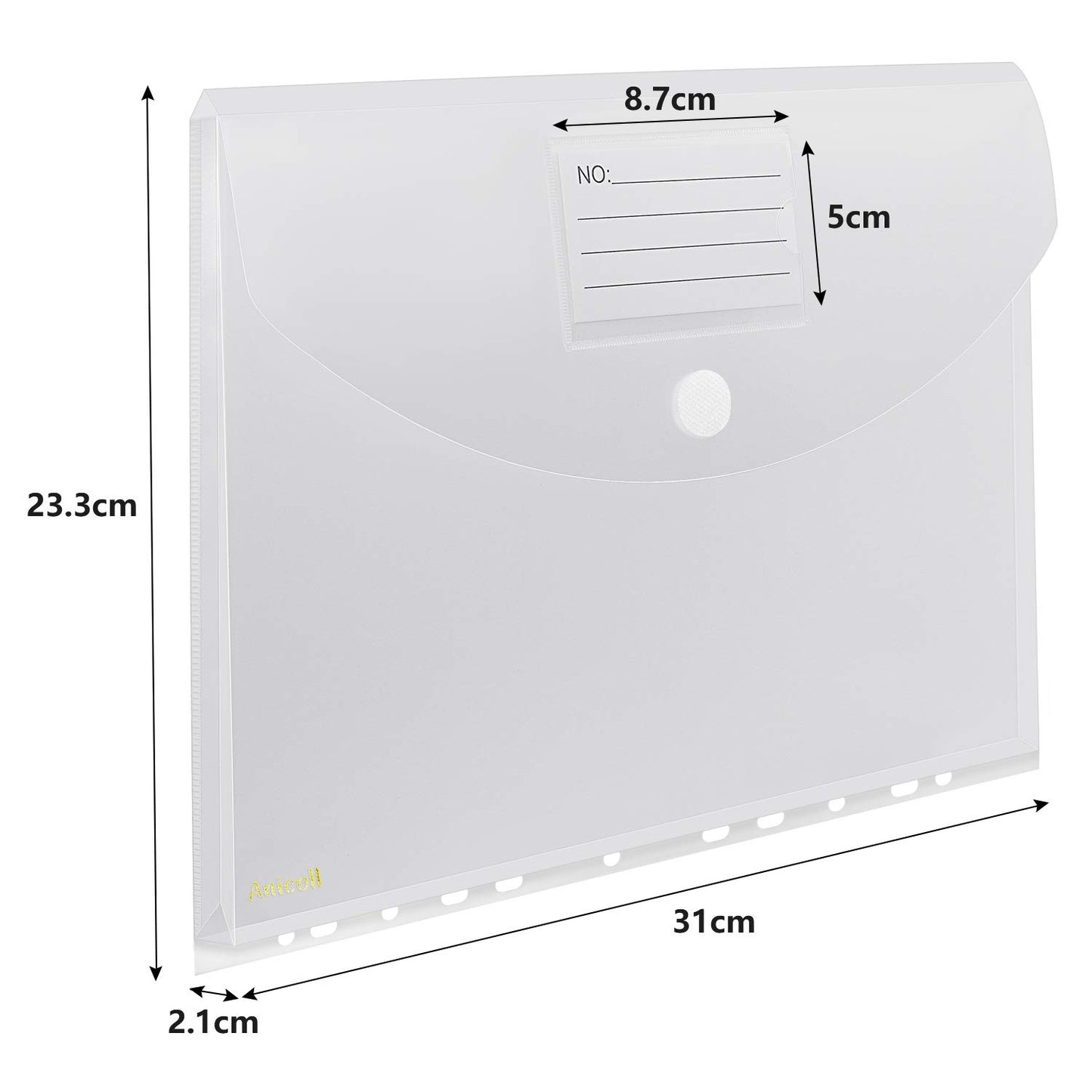Dokumentenmappen DINA4 (20er-Pack) mit Binderlöcher/Klettverschluss und Etikettentasche