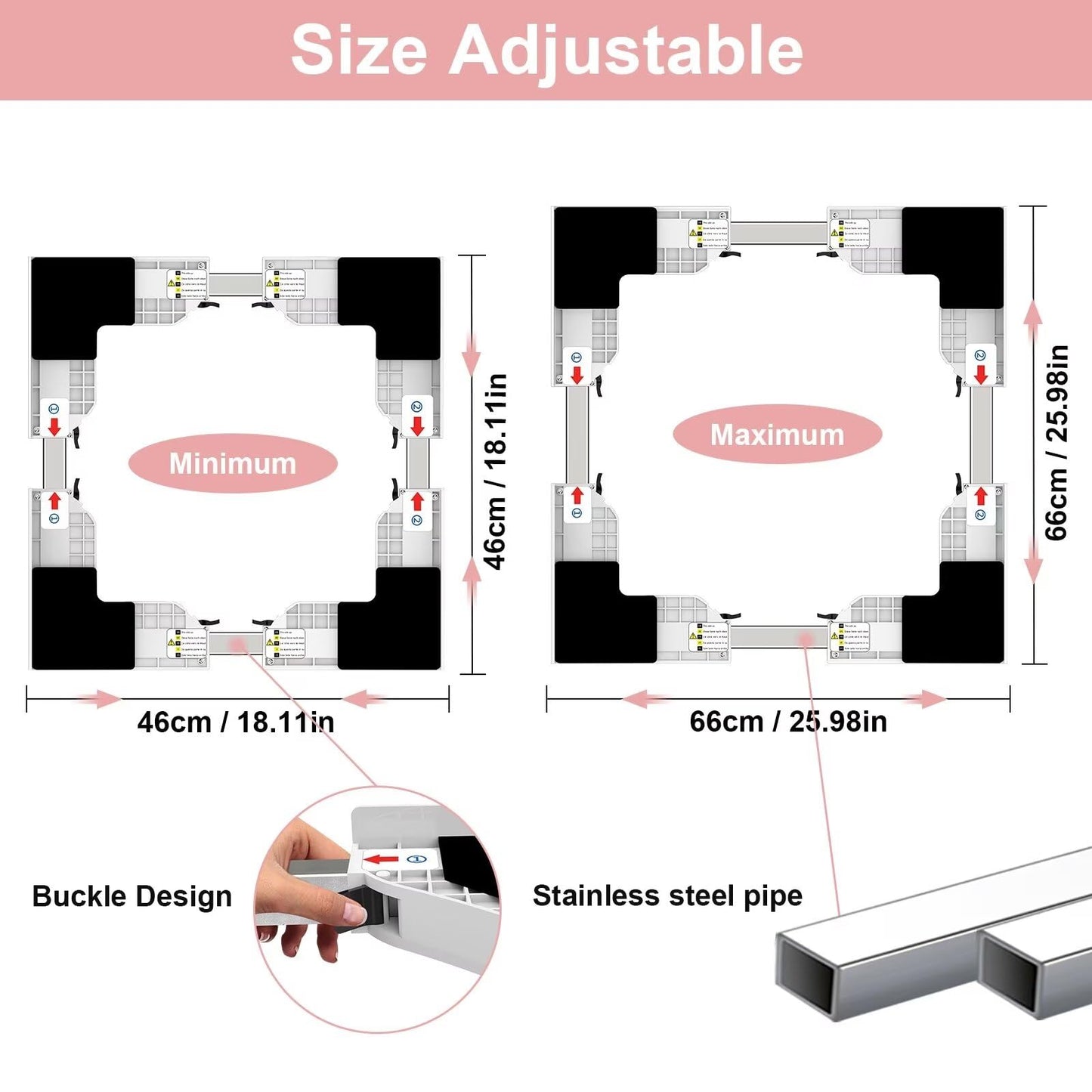 NIUXX Universal Stapelset für Waschmaschine und Trockner, Platzsparend