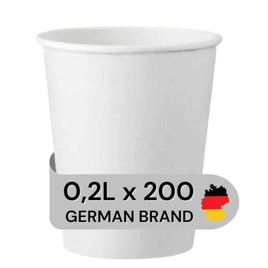 LogiPack GeRo Kaffeebecher (200 Stück): Hitzebeständiges Heißgetränkebecher
