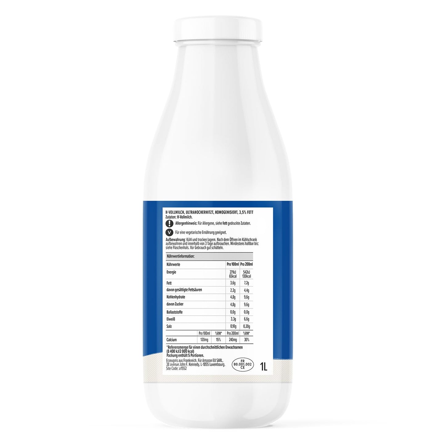 by Amazon Haltbare Vollmilch 3,5% Fett: 1 Liter (6er Pack)