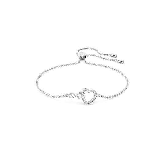 Swarovski 'Hyperbola' Rhodiniertes Damen-Armband: Unendlichzeichen und Herz