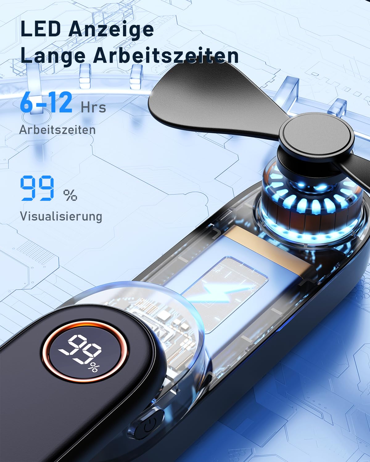 SWEETFULL Faltbarer Mini-USB-Handventilator mit 2 Geschwindigkeiten für Büro, Outdoor