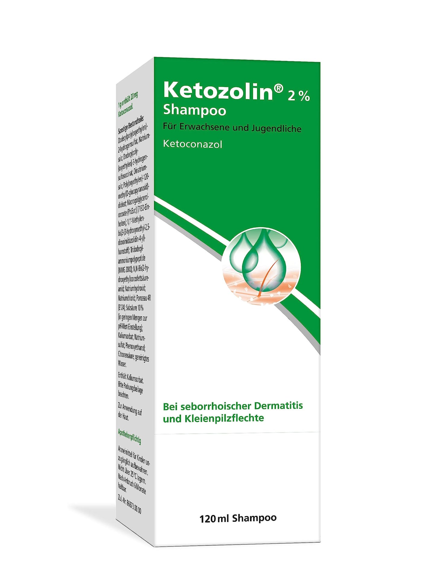 Ketozolin 2% Shampoo against dandruff and skin fungus (120ml)