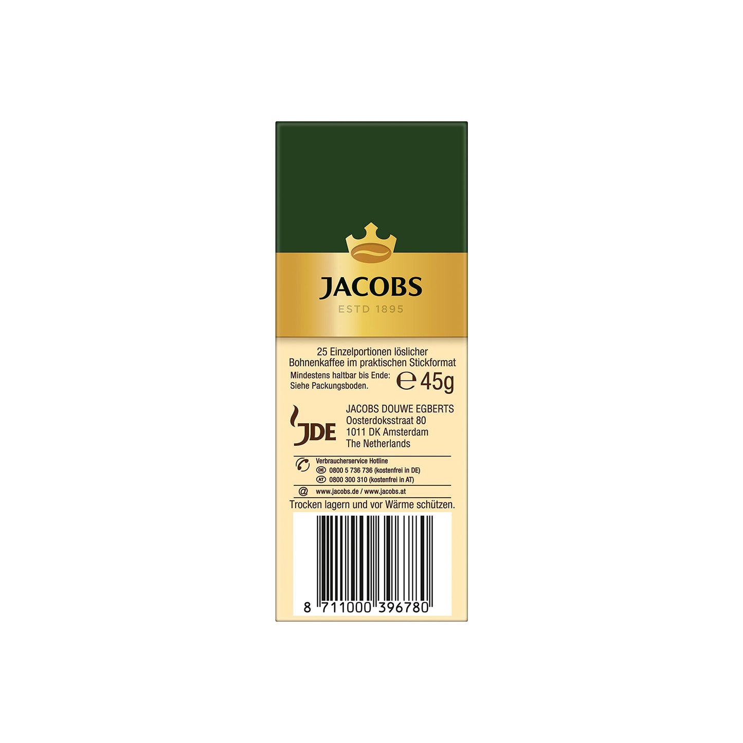 JACOBS löslicher Kaffee Café Crema: 300 Instant Kaffee Sticks (12er Pack)