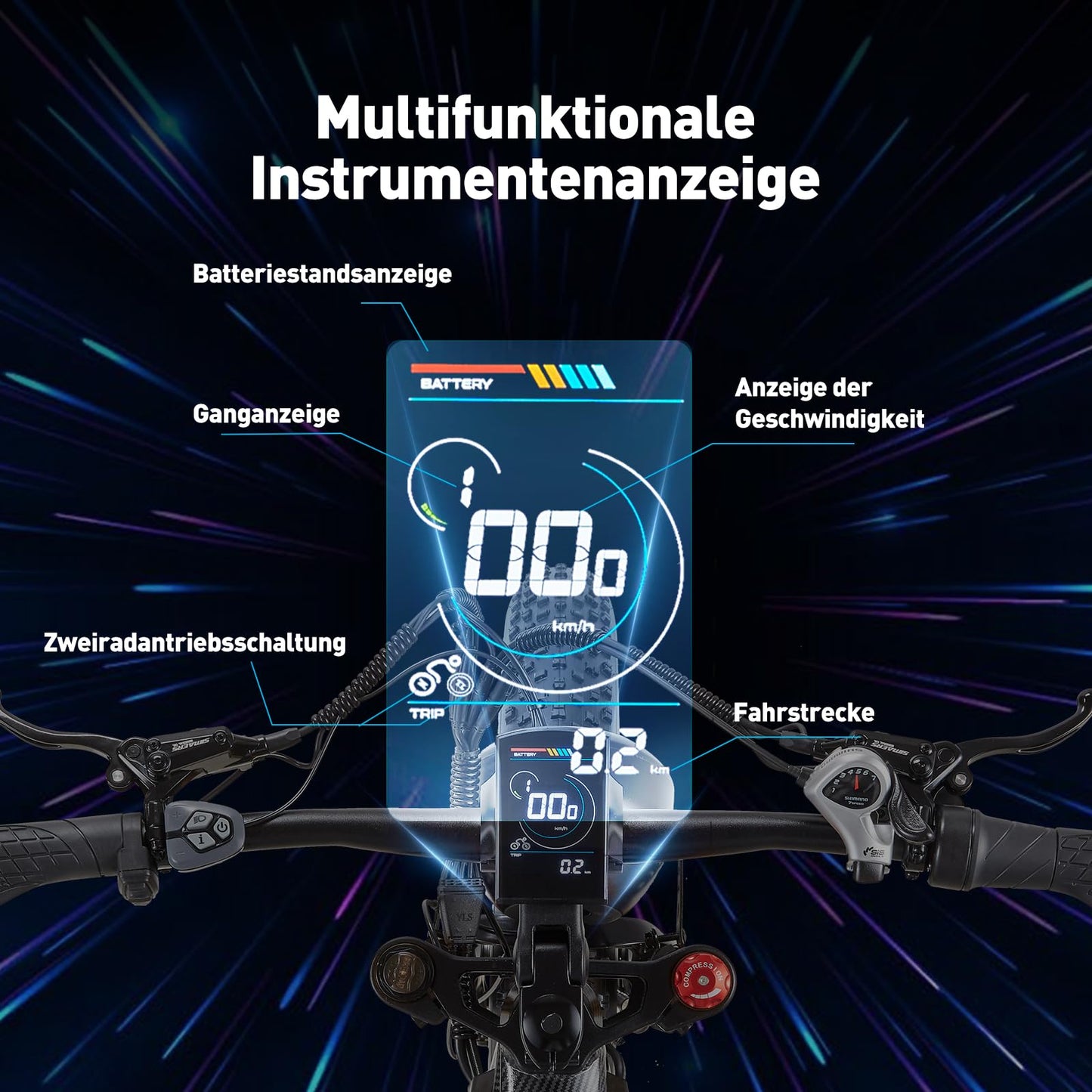 BURCHDA HC26 Dual-Motor E-Bike mit LCD-Display: 190Nm, 1440Wh Akku bis 160km