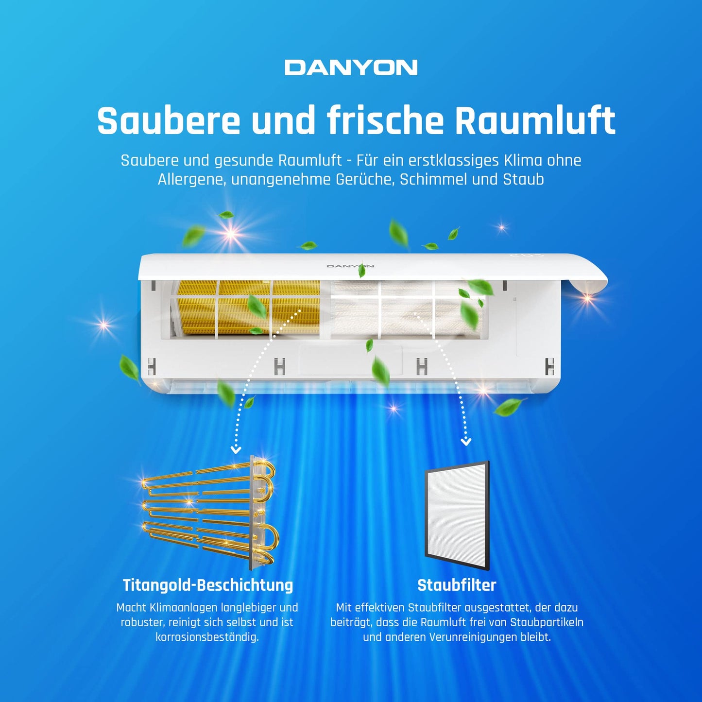 Danyon Multisplit Klimaanlage mit 2 Innengeräte: 18000BTU - 5,2kW - Wifi + APP