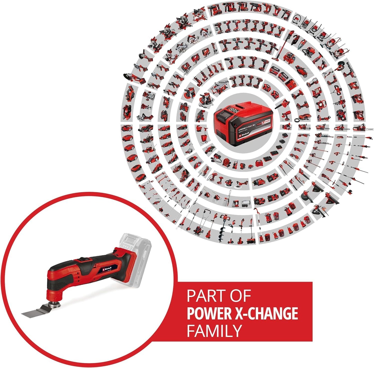 Einhell Akku-Multifunktionswerkzeug (TC-MG 18) Li-Solo Power X-Change ohne Akku und Ladegerät