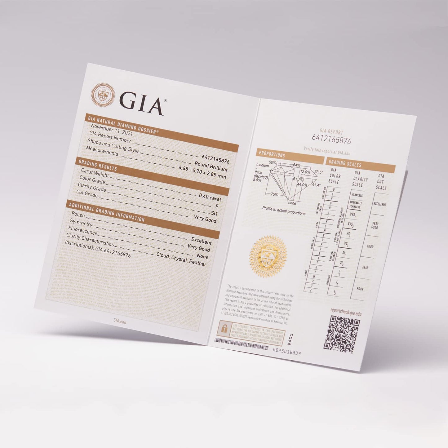 EDELIND engagement ring for women (750 gold) with genuine diamond 0.3ct (GIA) including gift box