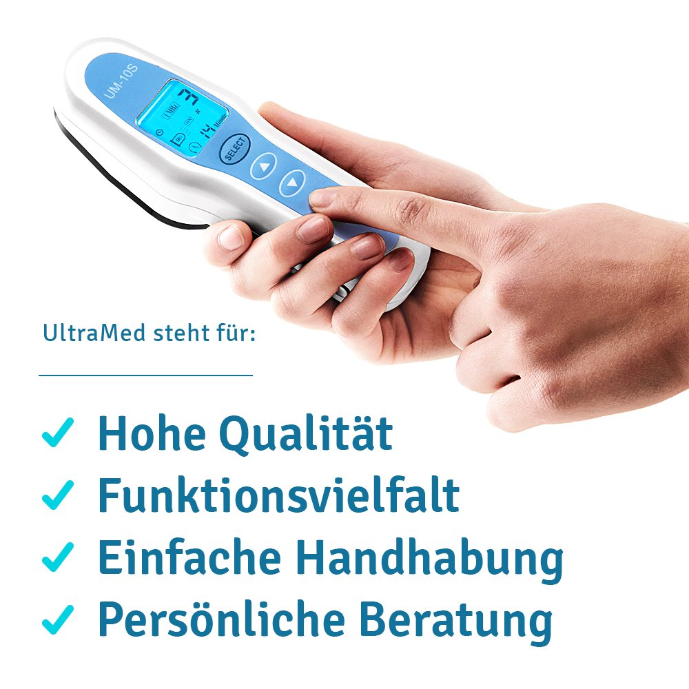UltraMed Ultraschallgerät für Zuhause: Zwei Schallköpfe für die therapeutische Anwendung