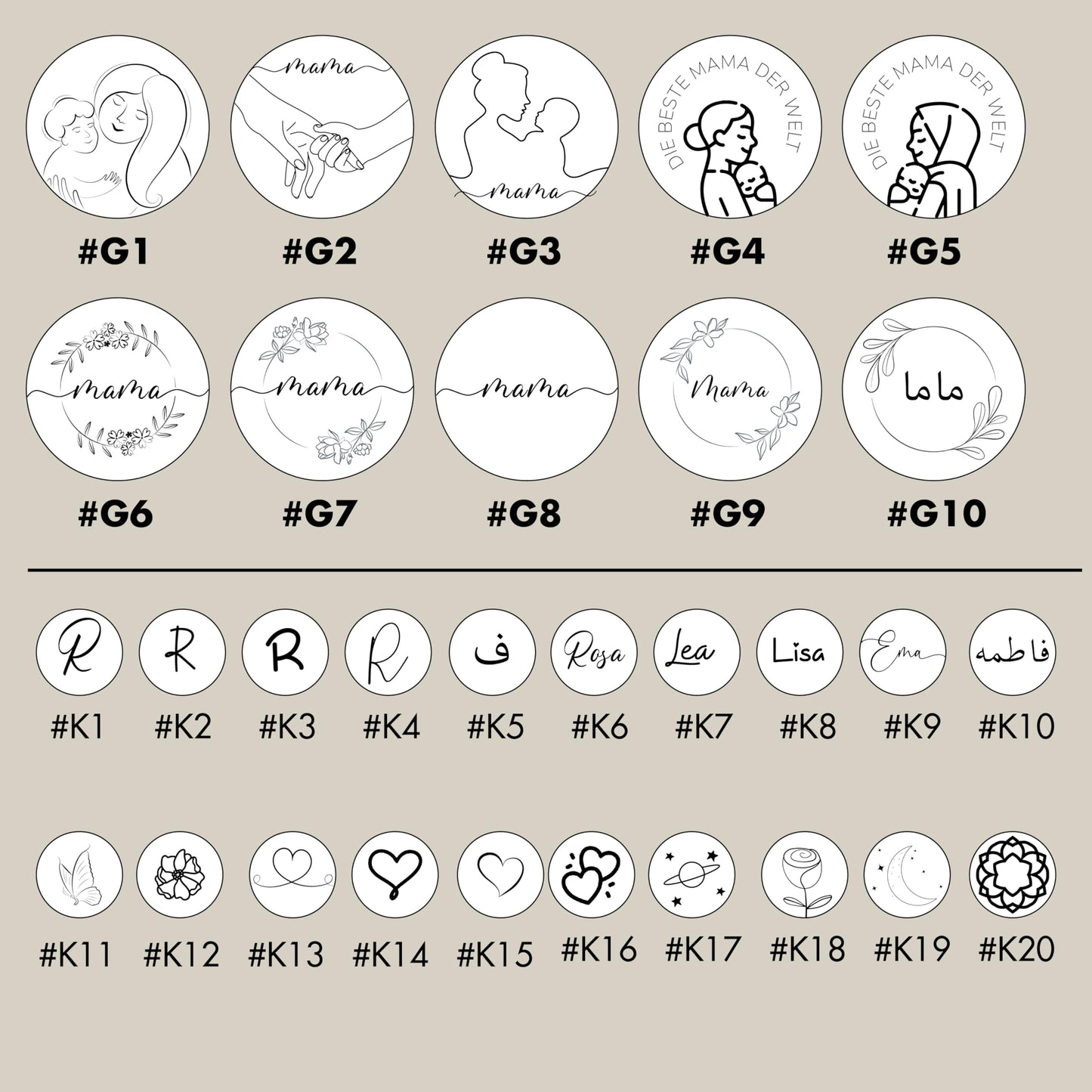 Personalisierte Initialen Kette für Mütter mit Gravur & zwei runden Anhängern in Rosegold, Gold und Silber