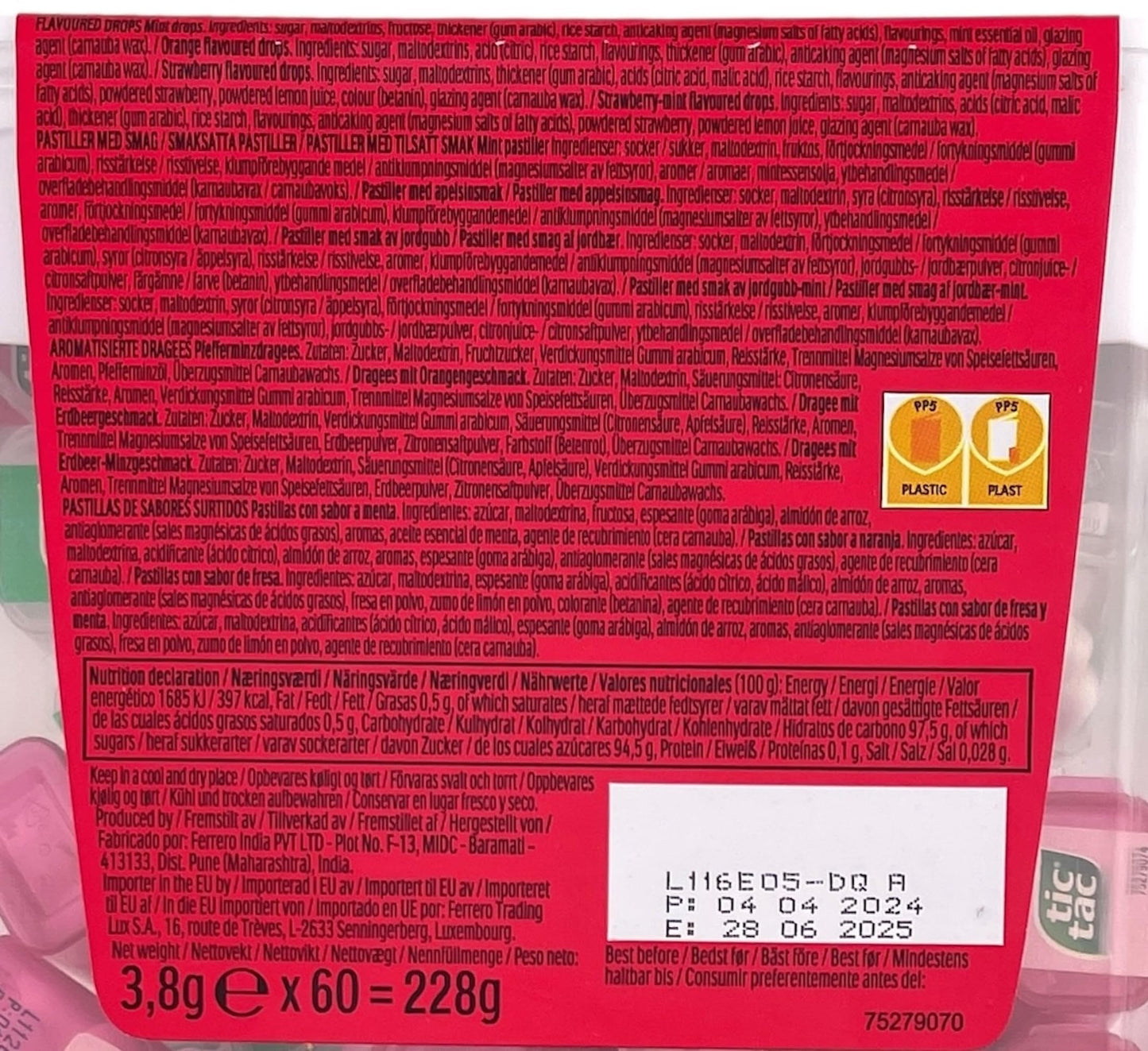 tic-tac Mini Mix 'Strawberry Edition' (228g) in 60 kleinen Schachteln