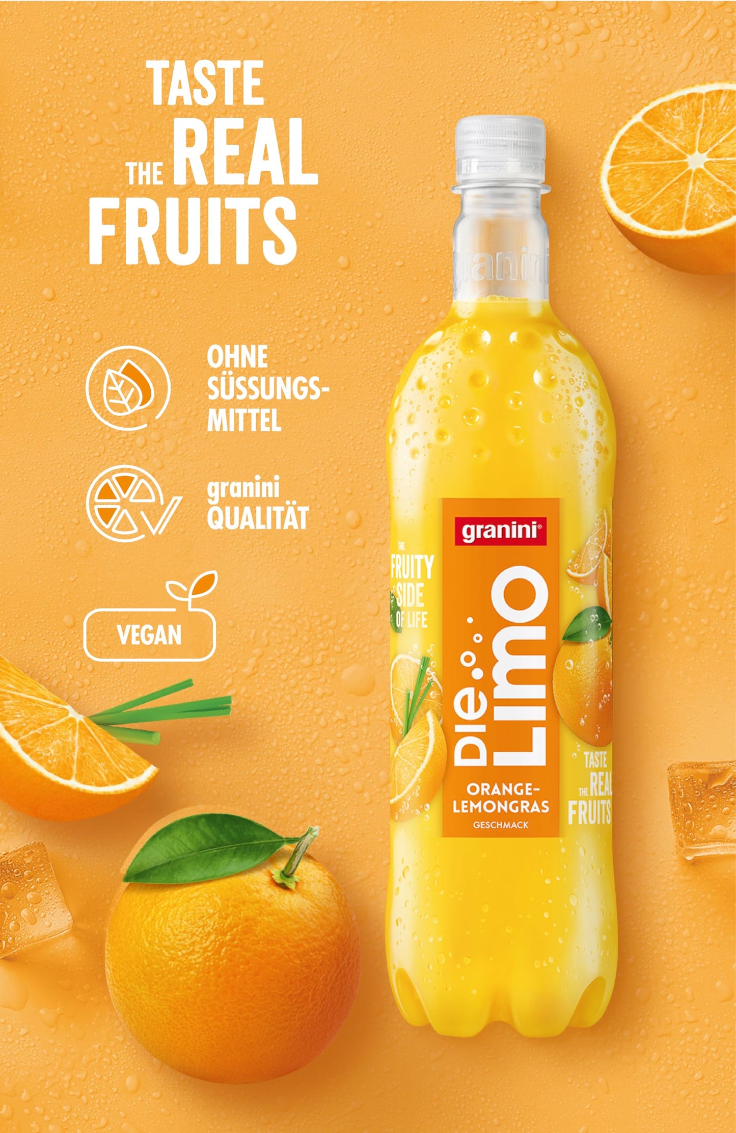 Die Limo von granini - Limette-Zitrone (6x 0,5L) aus echten Früchten, Vegan