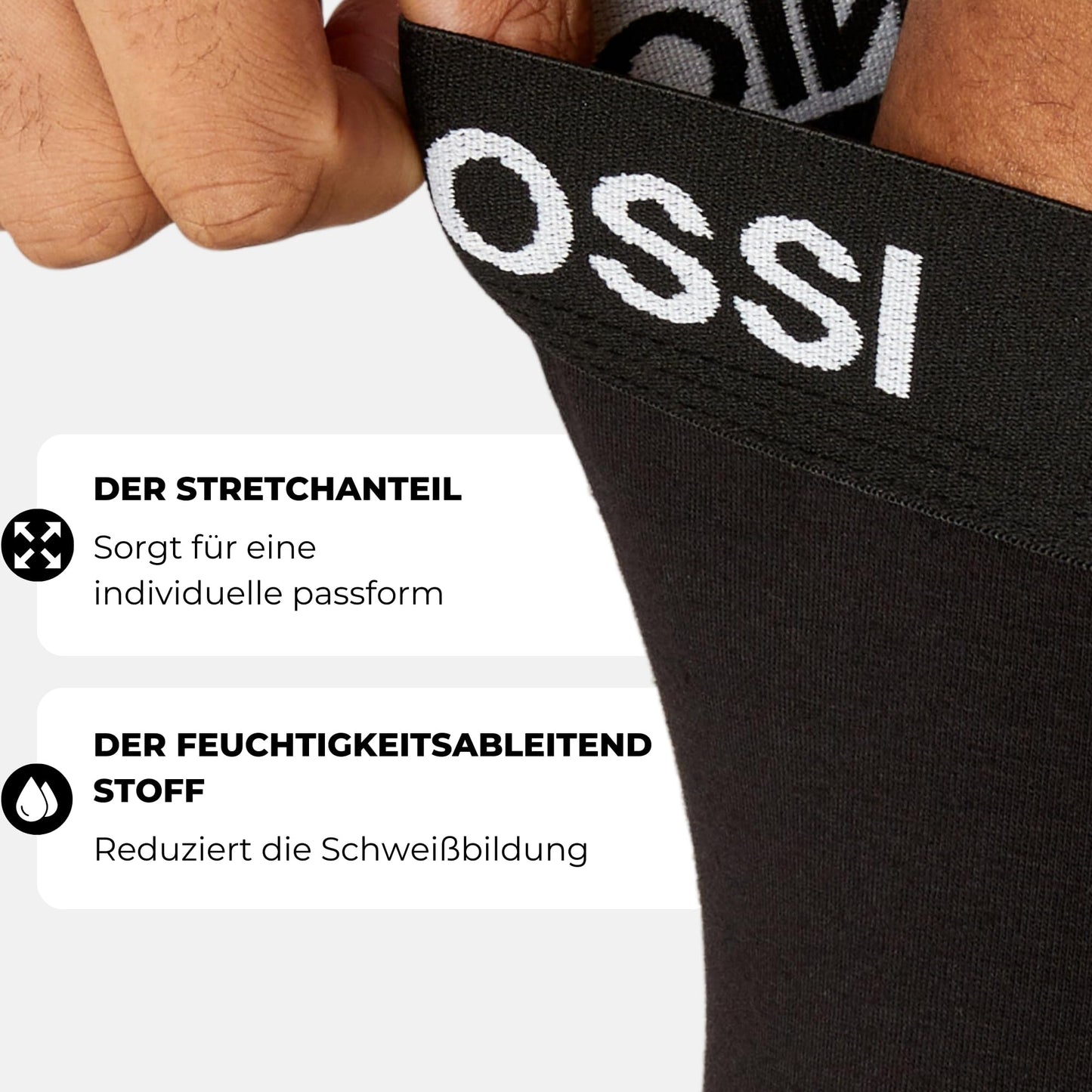 ANTONIO ROSSI Herren Fitted Boxer Hipsters (12er-pack): Schwarz