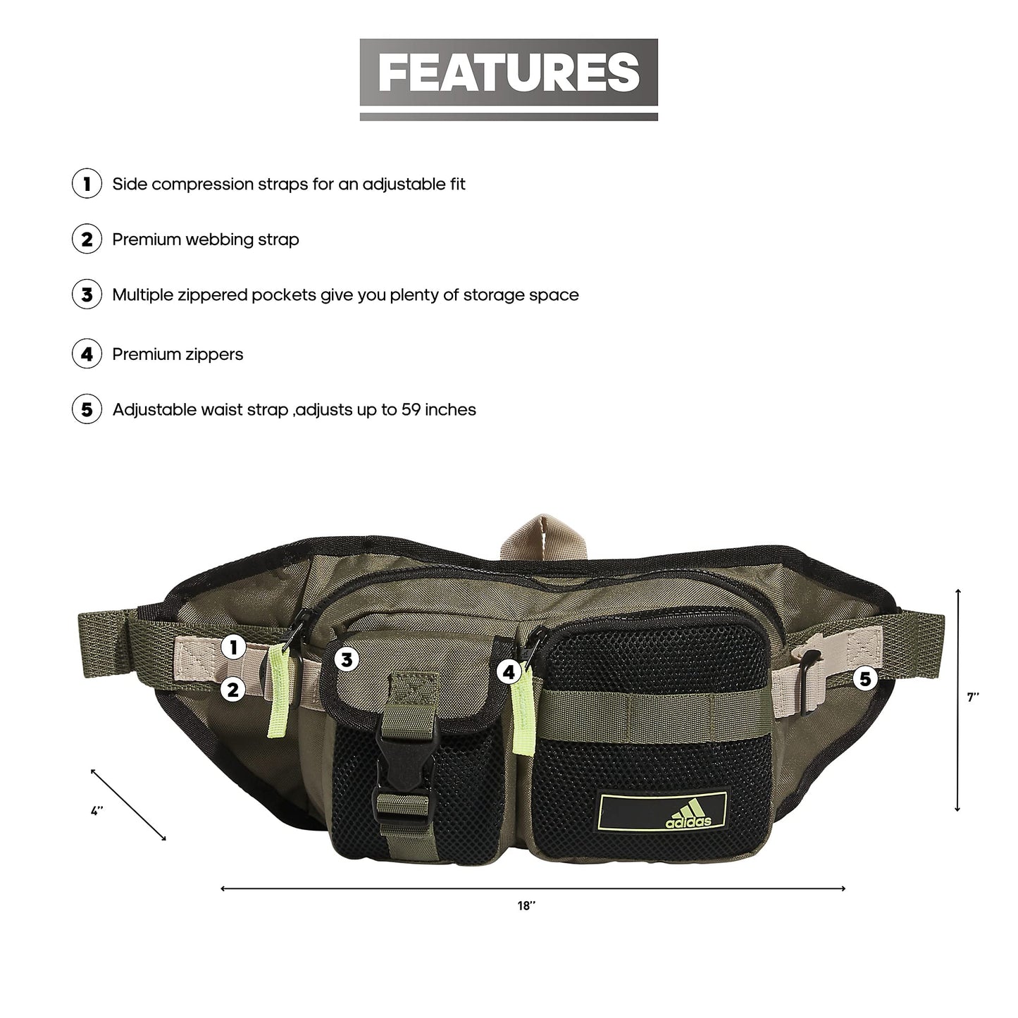 adidas Amplifier 2 Crossbody/Gürteltasche: Ideal für Handy, Schlüssel, Portemonnaie