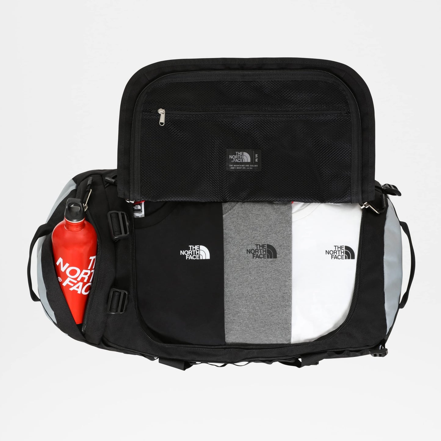 The North Face - Gilman Duffel Bag - Sport- und Turnbeutel mit Schulterriemen - Faltbare Reisetasche - TNF Black/Mid Grey, M, 71L