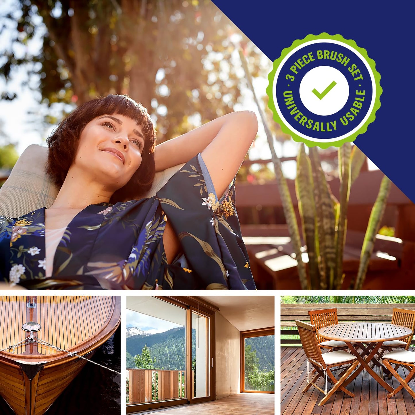 Color Expert Lasur-Flachpinsel-Set (3-teilig) für Lasur- und Malerarbeiten | Kunststoffgriff