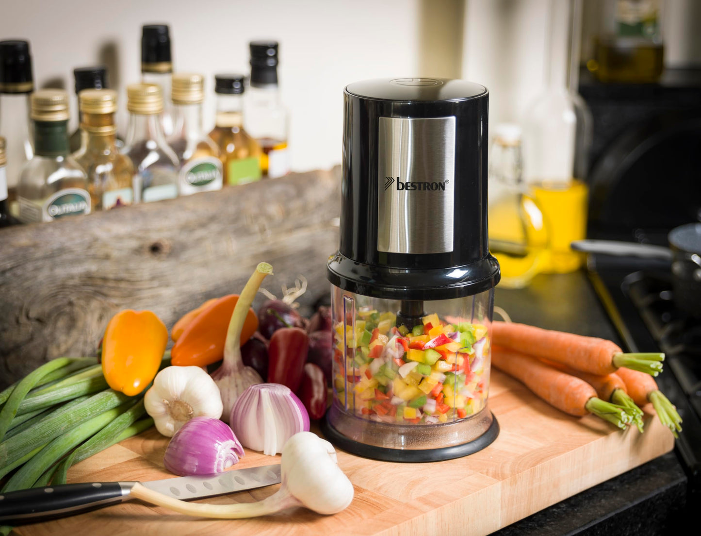 Bestron (AKC200) Universal Multi-Zerkleinerer mit zwei Schneidemessern & 500ml | 400W