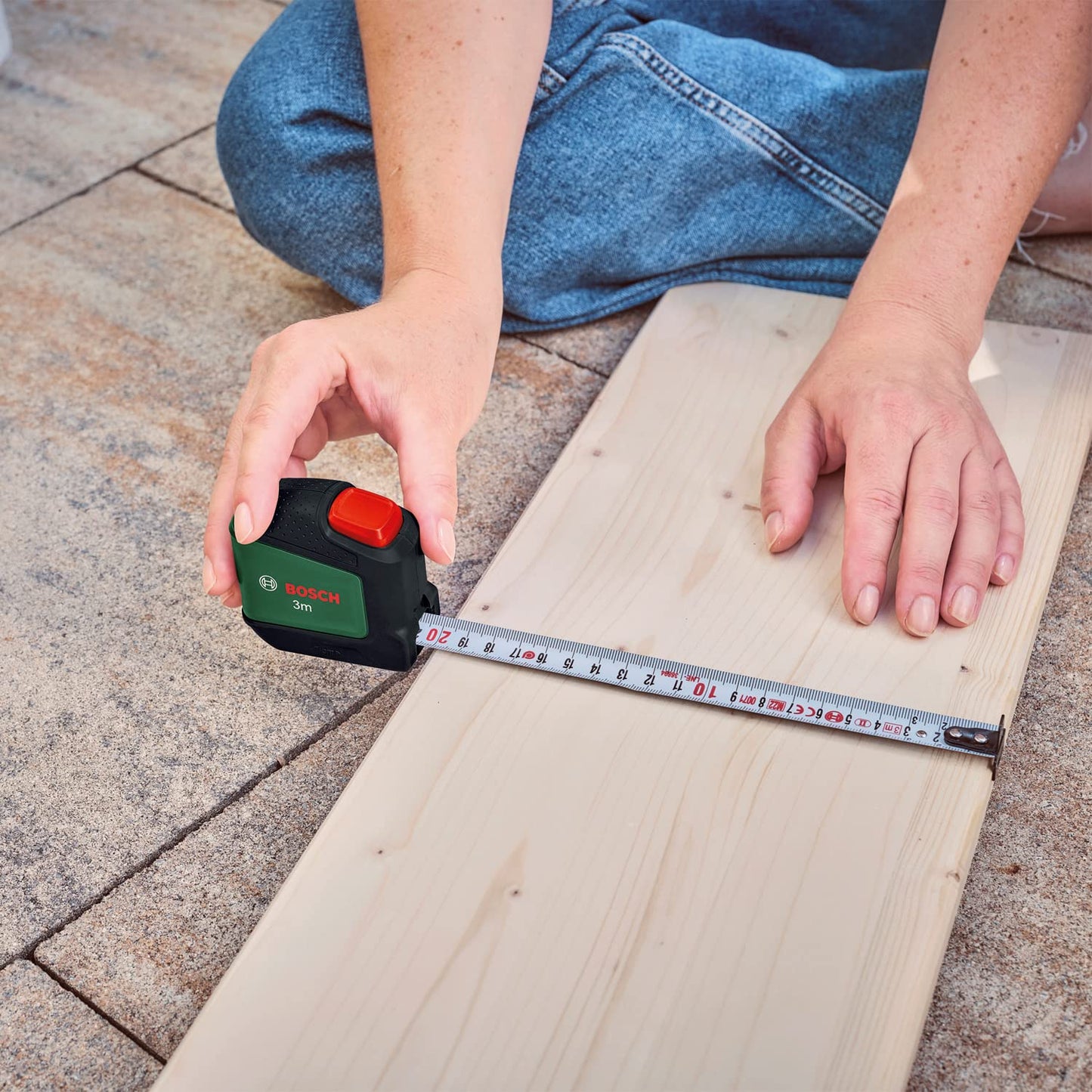 Bosch Maßband (3m) mit Autolock-Funktion | Ergonomisch mit Gürtelclip
