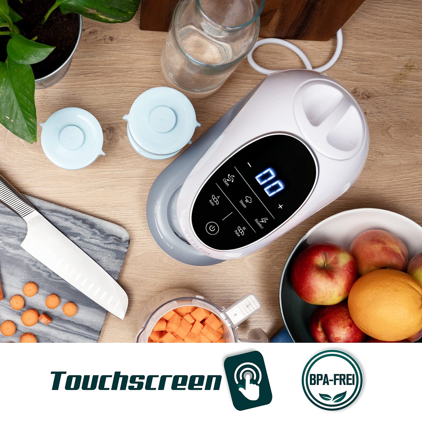 SWEETY FOX: 7-in-1 Multifunktions Babynahrungszubereiter mit automatische Reinigungsfunktion