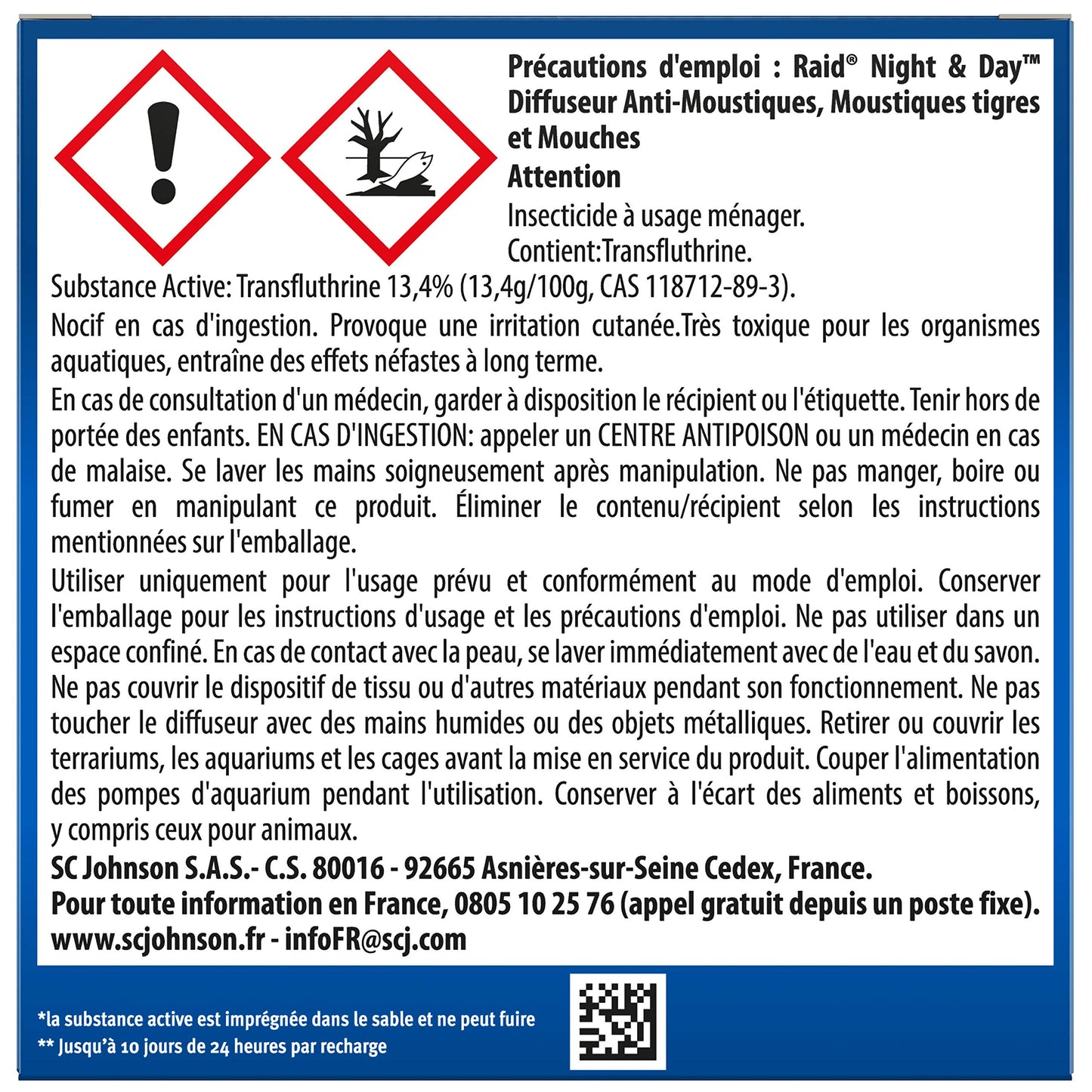 Raid Night & Day Elektrischer Flüssigkeitsdiffusor gegen Fliegen, Mücken und Tigermücken