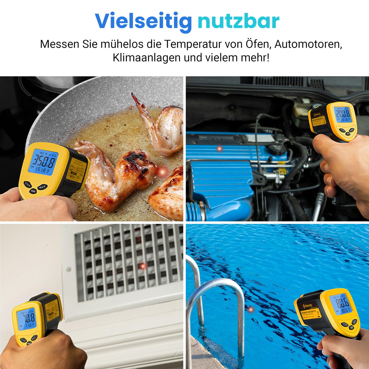 Industrial Digital Infrared Thermometer -50 to +610°C with LCD Illumination (Not for Humans)