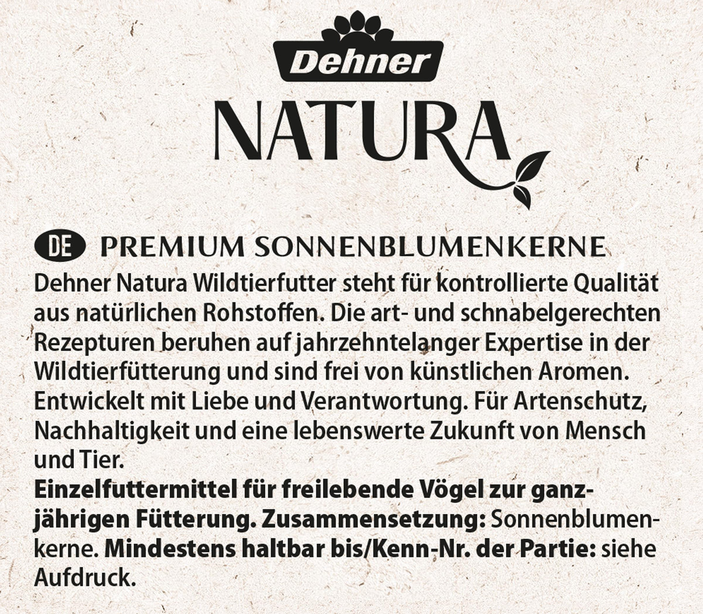 Dehner Natura Premium-Ganzjahres-Wildvogelfutter: Sonnenblumenkerne (5kg)