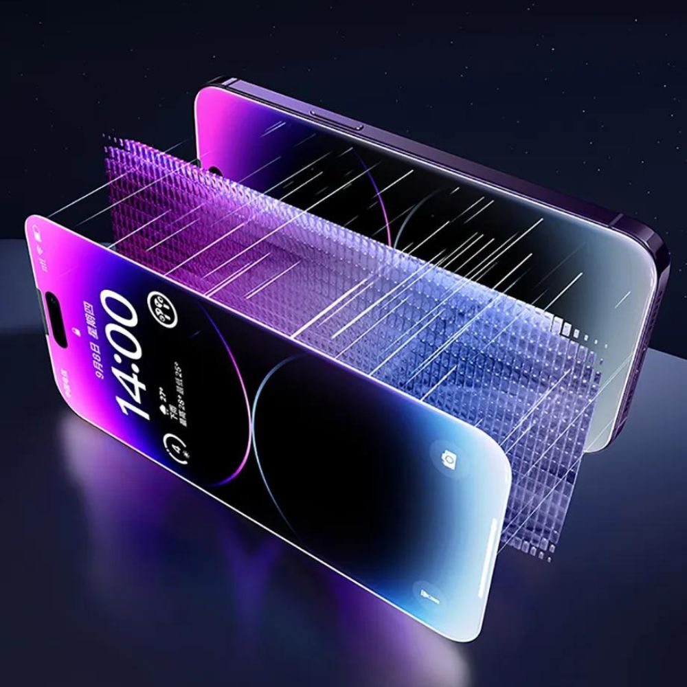 Premium 8K Display Schutzfolie für iPhone 15/14/13 Pro Max, Plus | Anti Spy - staubfreie Installation3