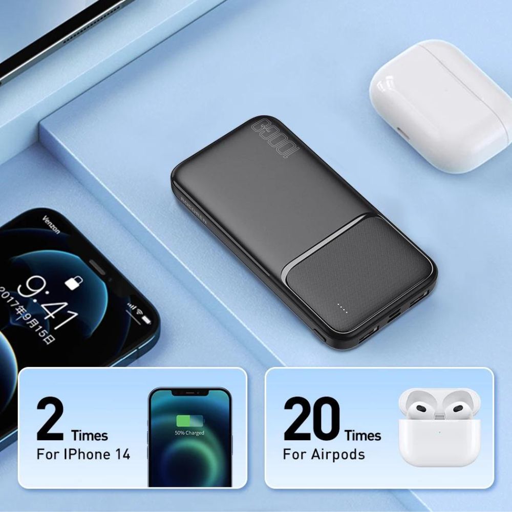 Rocoren 10000mAh Powerbank | Schnelles Ladegerät für iPhone, Xiaomi