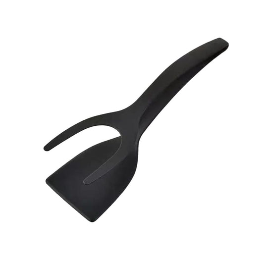 2-in-1 Pfannenwender | Antihaft-Pfannkuchen: für Spiegelei - Pizza - Grill - Fleisch (Schwarz)