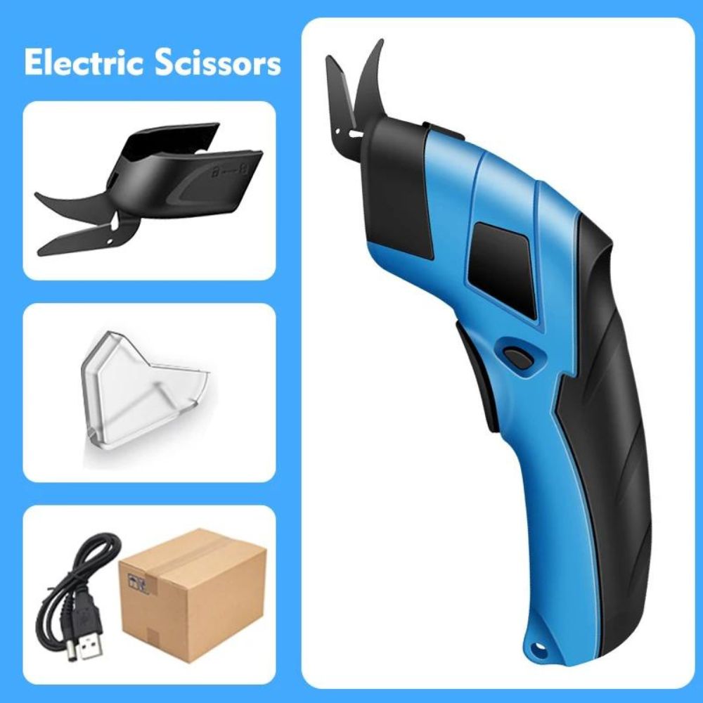 Kabellose, wiederaufladbare Elektroschere mit 2 Klingen - 3,6V | Leistungsstarker Stoffschneider für Handwerk und Karton4