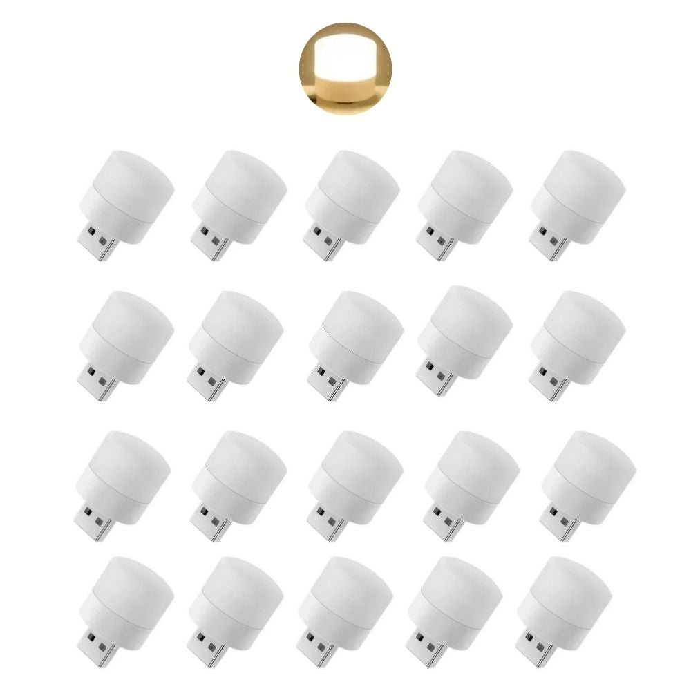 Mini USB LED-Lampen | Atmosphäre Licht mit Stecker: Kompakt, Ideal für Schlafzimmer (20 Stück - Warmweiß)