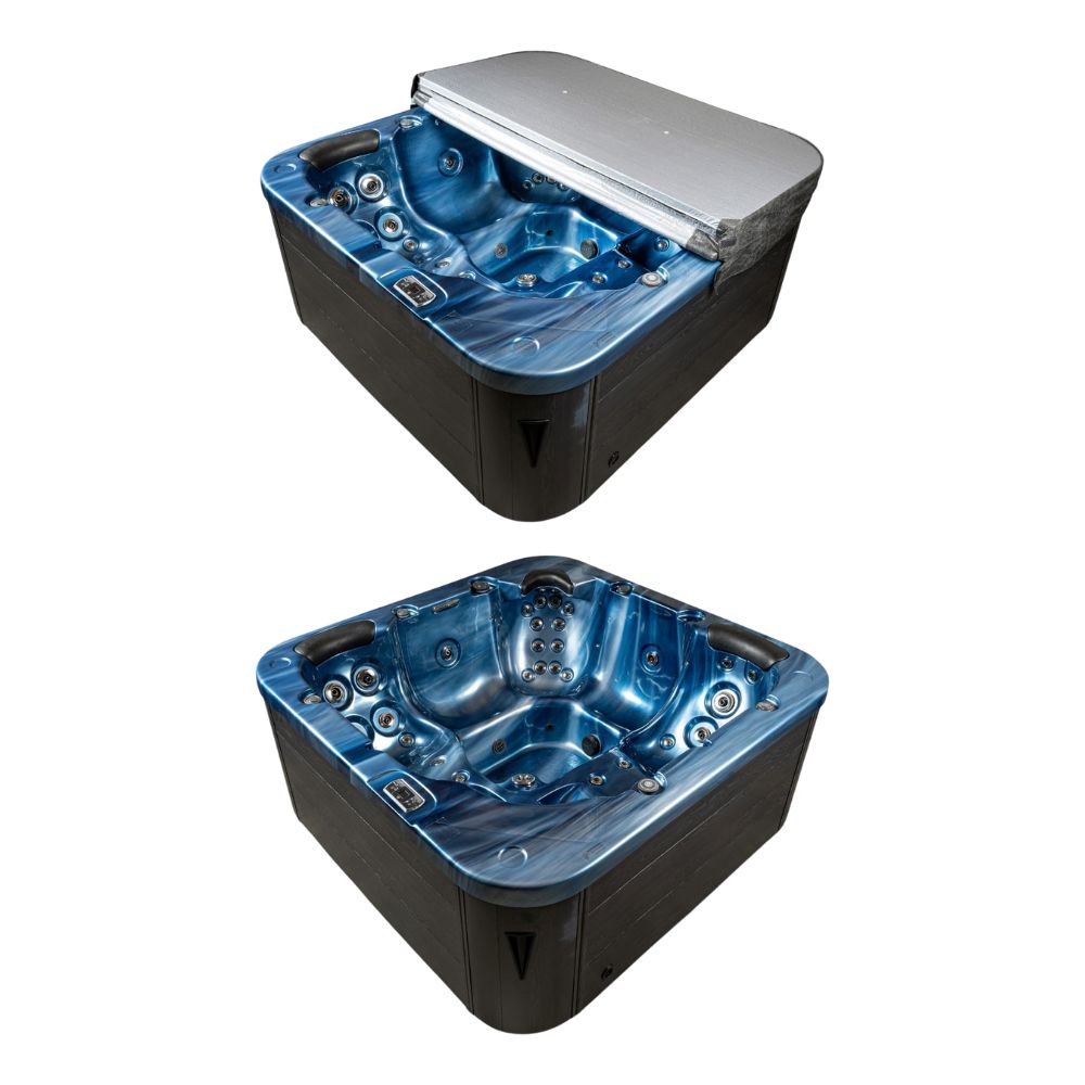 Outdoor Whirlpool 'Torina Ocean Blue' für 5 Personen: Mit kraftvoller Massage & LED-Farblichttherapie