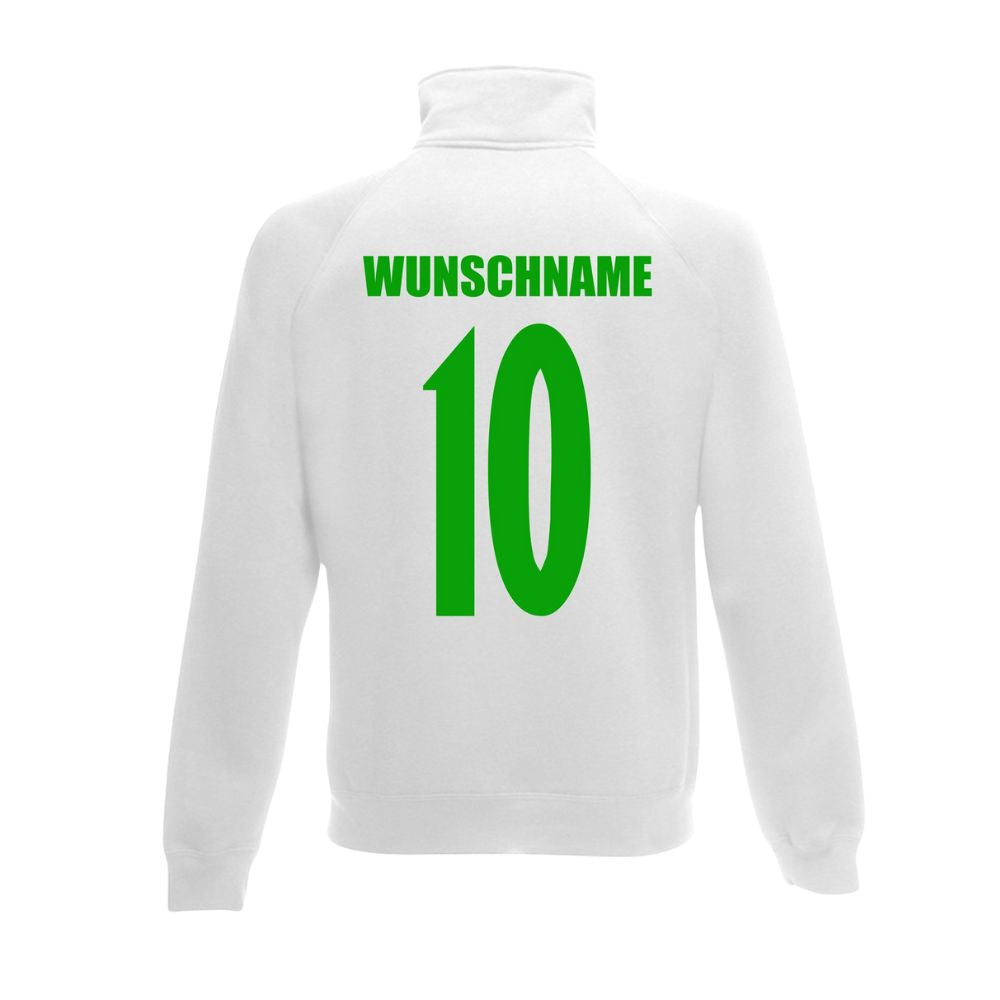 Algerien 'ALGERIA' Sweatjacke mit Wunschname & Nummer in Weiß