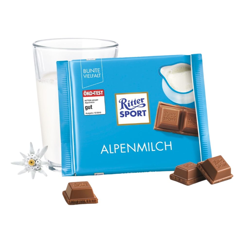 Ritter Sport Alpenmilch Schokolade (12x 100g): Made in Germany