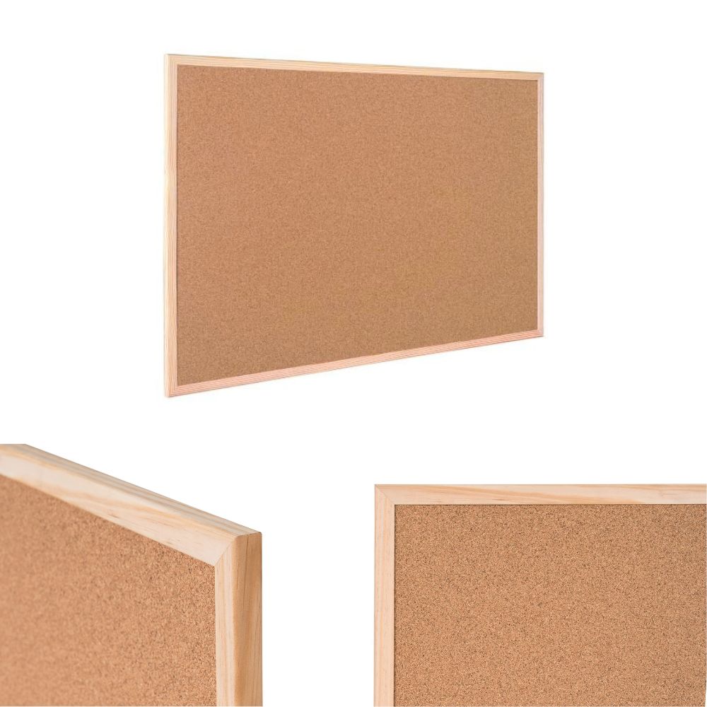 Bi-Office corkboard pinboard with wooden frame (60x45cm) in various sizes