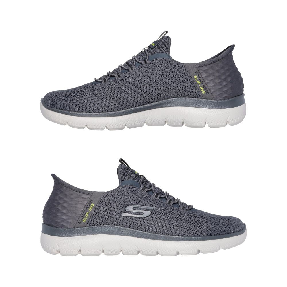 Skechers Hands Free Slip-Ins Summits High Range: Herren Sneakers (Charcoal Mesh Trim)